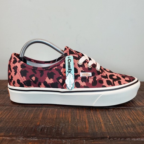 Vans Authentic ComfyCush Skate Shoes Womens 6 Pink Purple Leopard Print - Picture 5 of 12